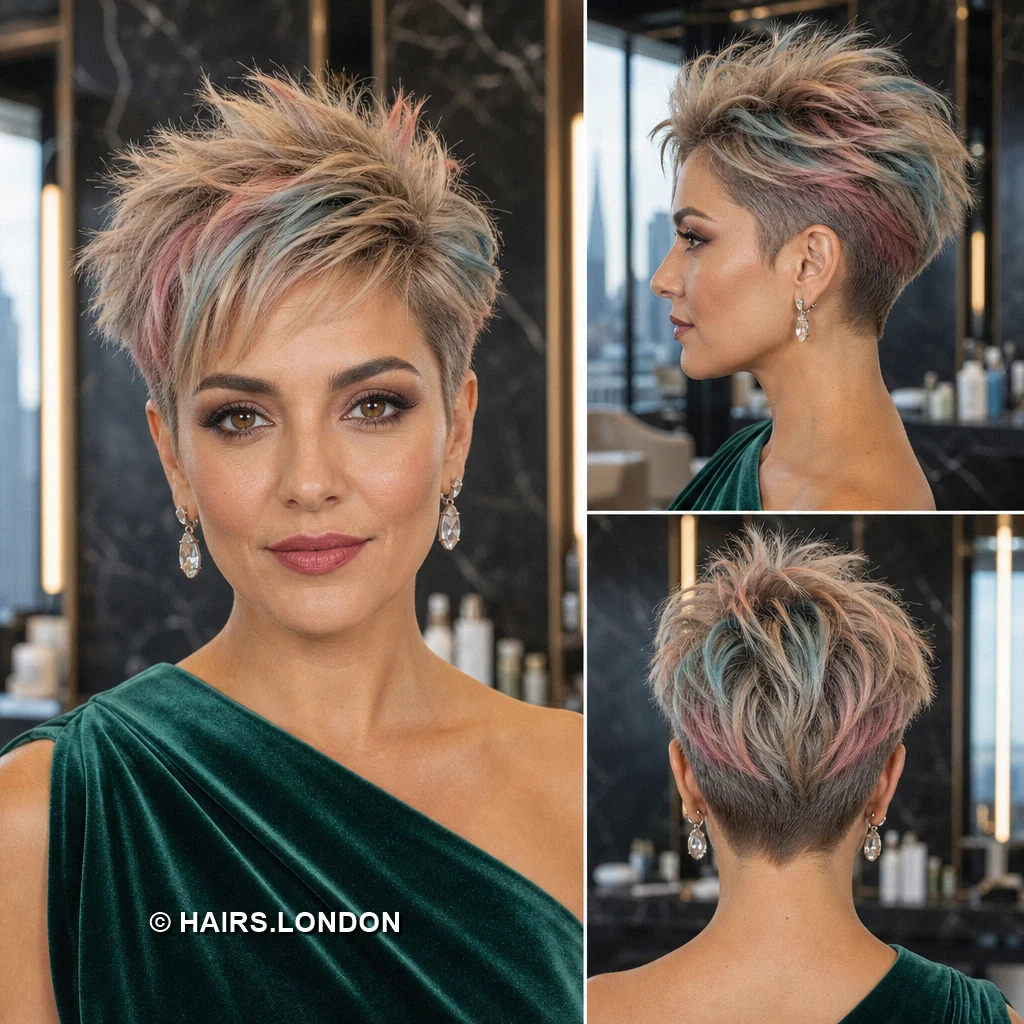 14 Textured Pixie Cuts with Sweeping Fringes, Curls, and Color Brown Pointed Pixie