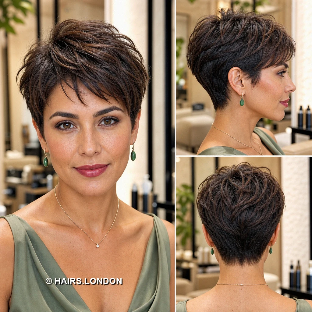 20 Textured Brown Pixie Haircuts with Fringe, Curls, and Lift Brown Ringlet Pixie