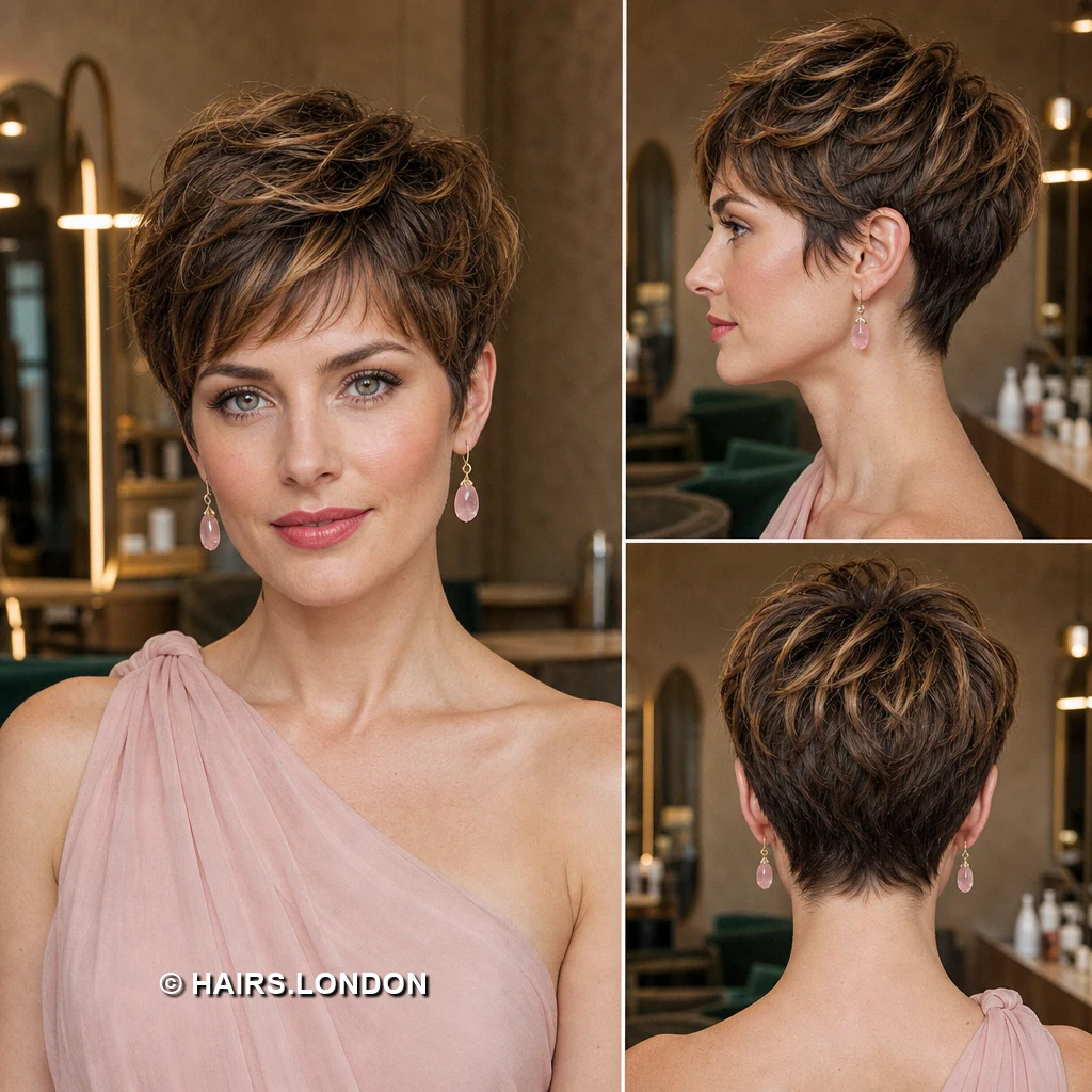 Brown Rounded Pixie