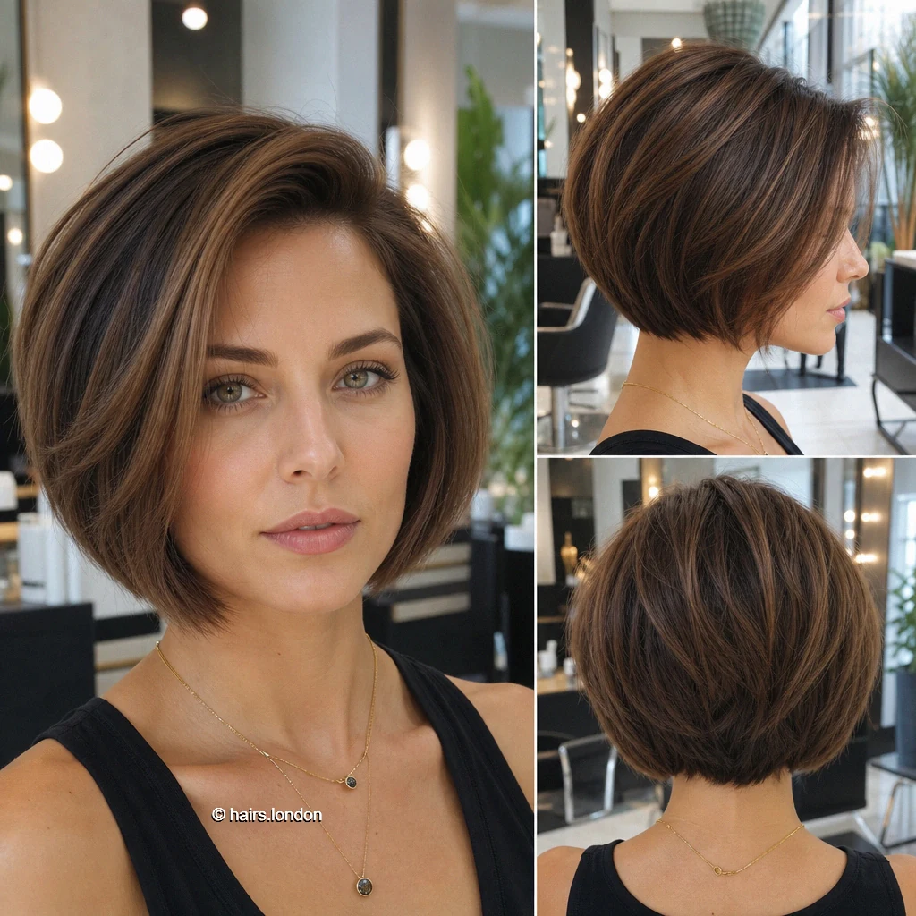 Brown Sculpted Bob