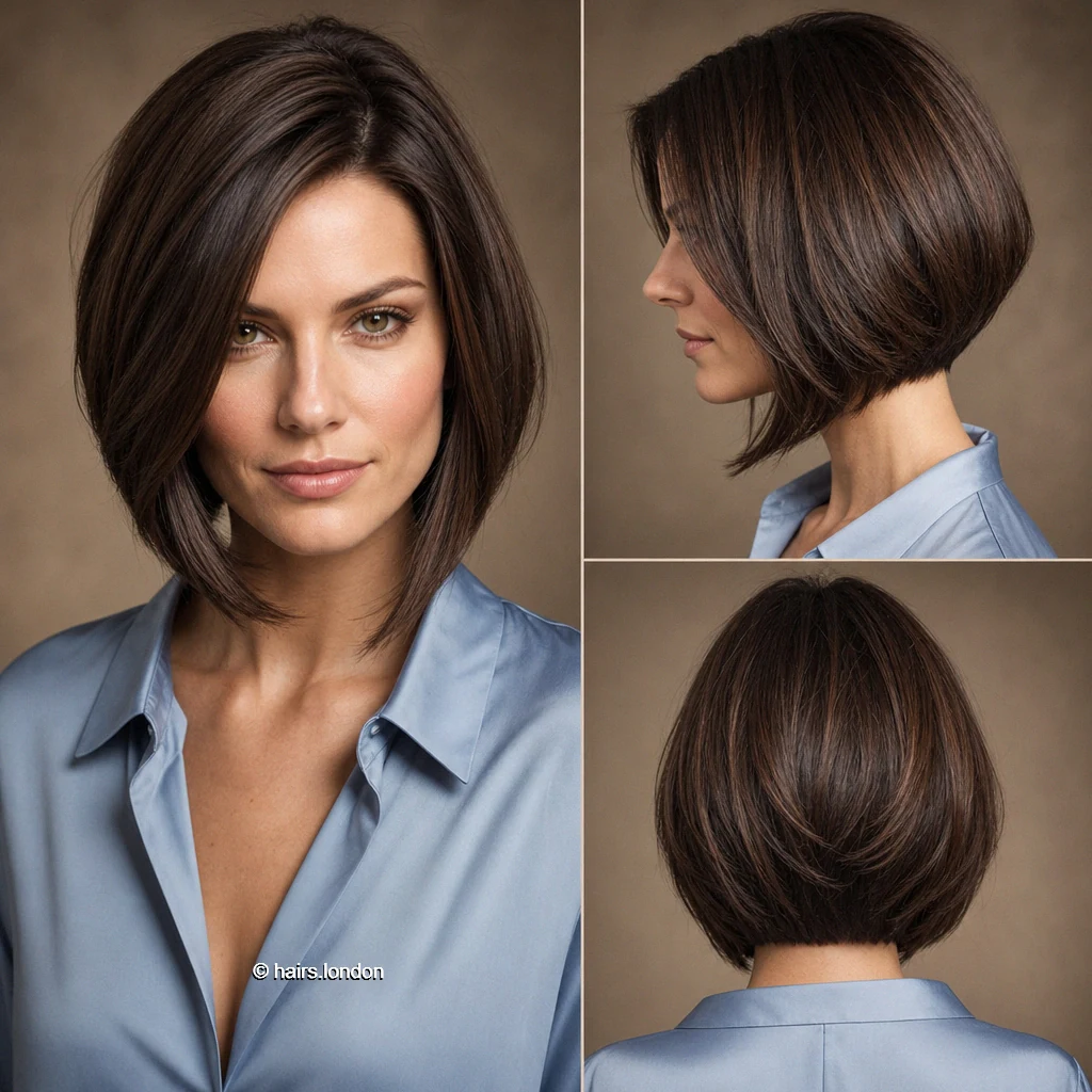 Brown Sculpted Bob