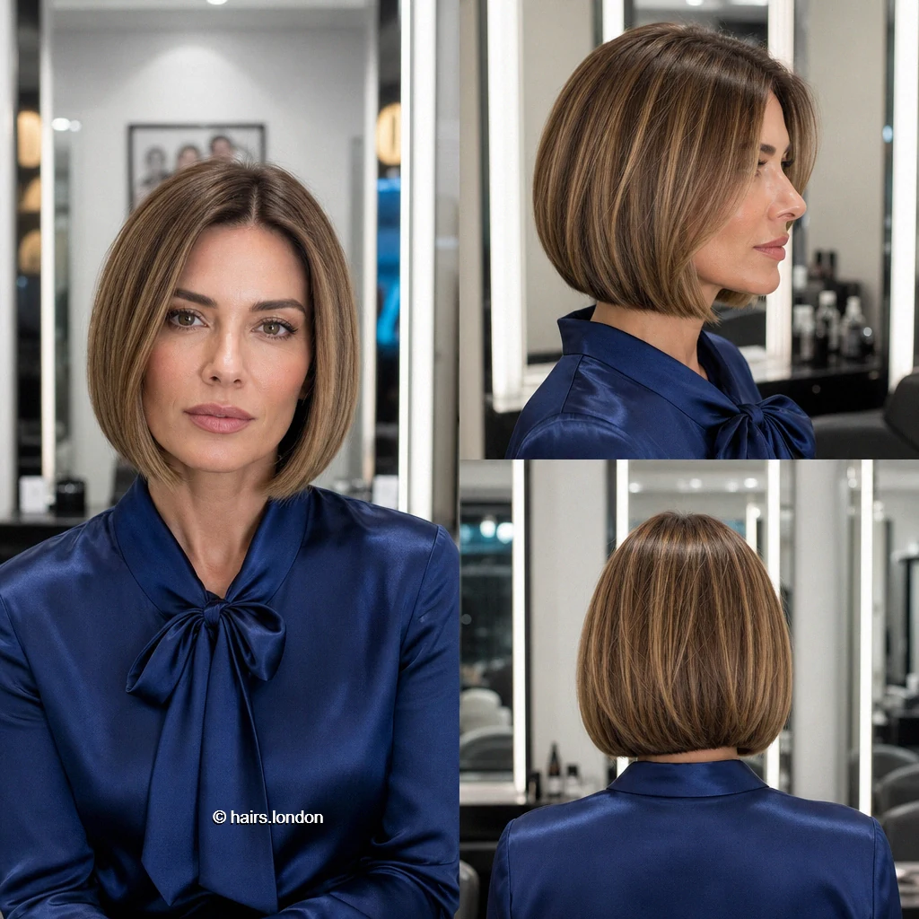 Brown Sculpted Bob