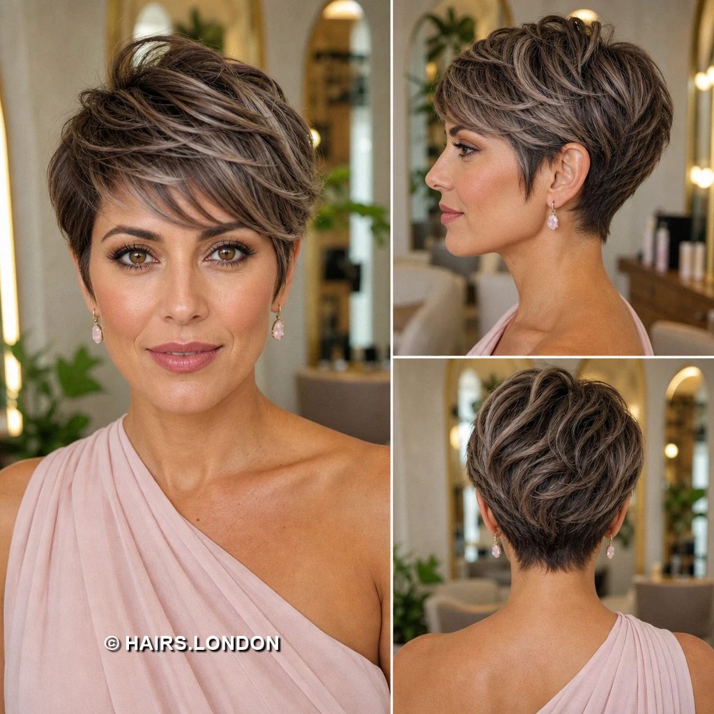 Brown Shaggy Pixie