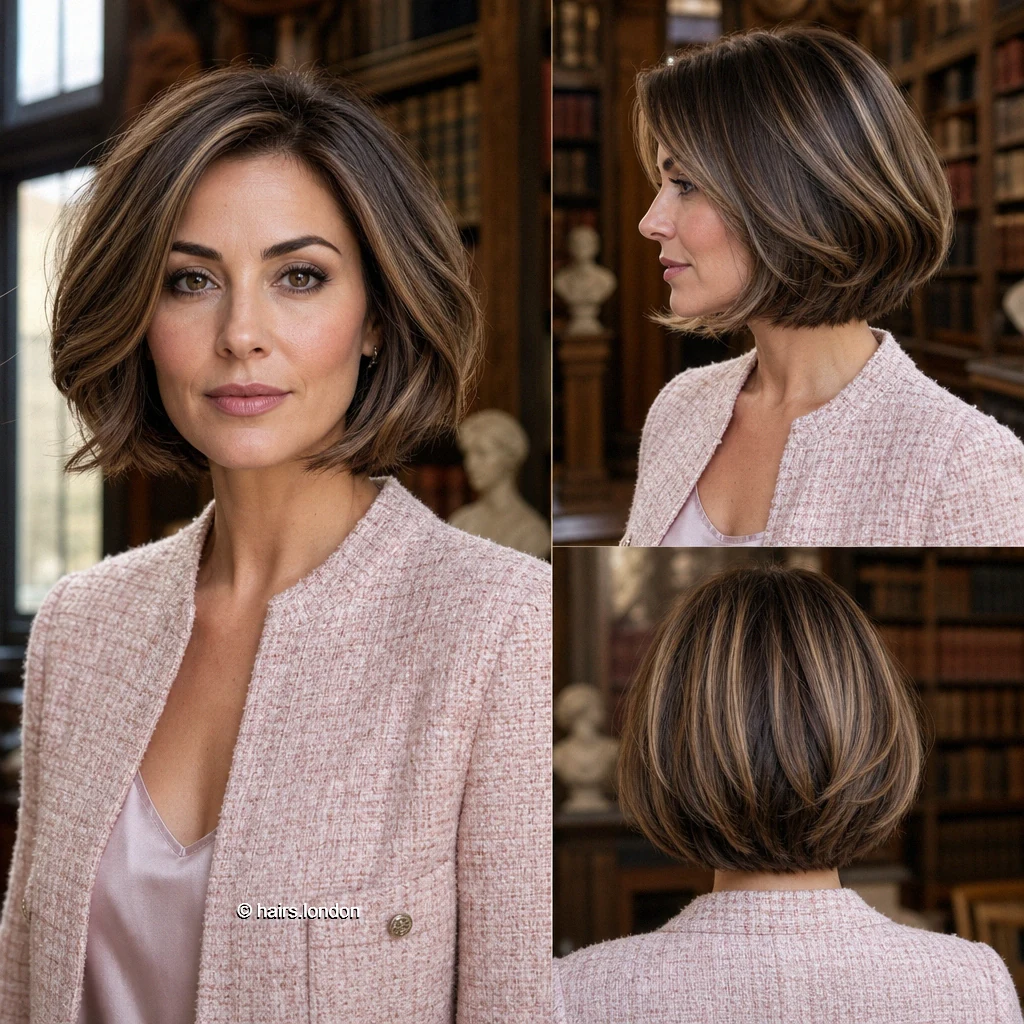 Brown Sidepart Bob