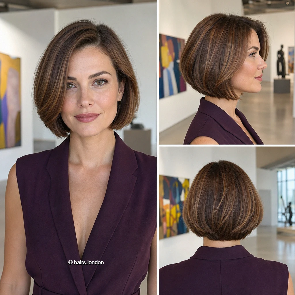 Brown Sideswept Bob