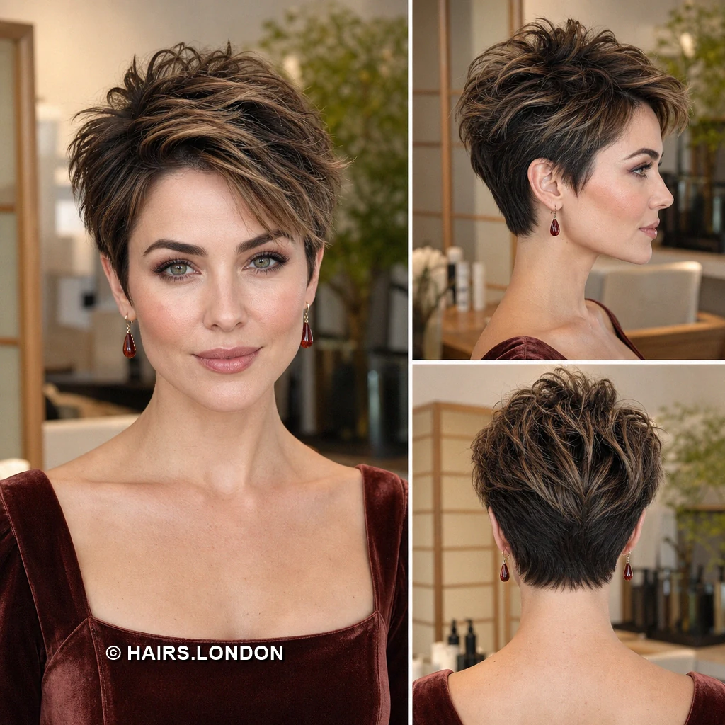 Brown Spiked Pixie