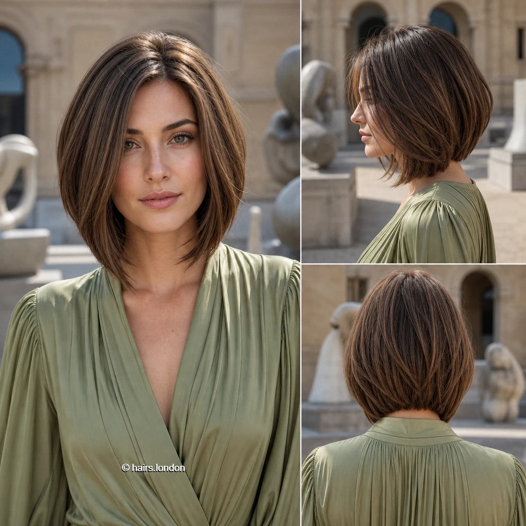 19 Bob Haircuts From Sleek Jawline Shapes to Textured Crops Brown Sweeping Bob