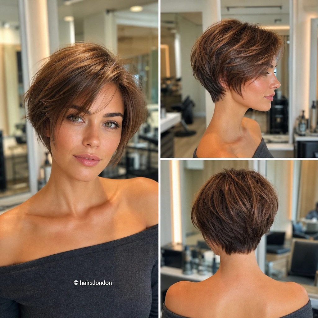 25 Brunette Bob Haircuts: Sleek Lines, Soft Layers and Short Stacks Brown Tapered Bob
