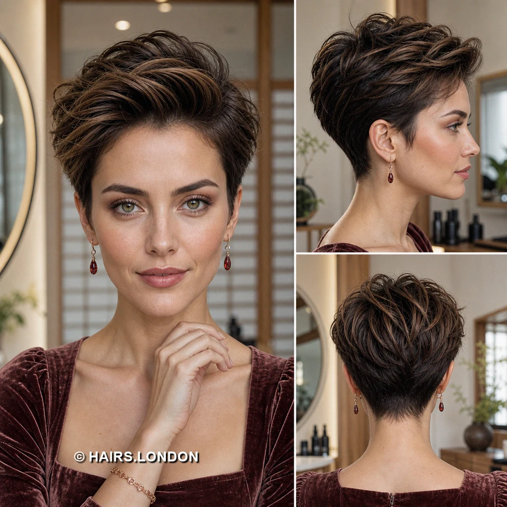 Brown Tousled Pixie
