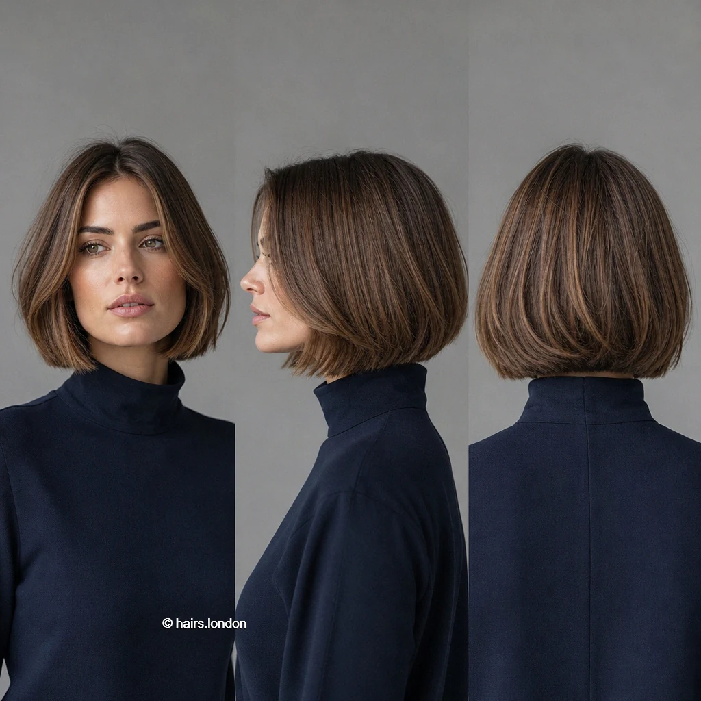 20 Brown Bob Haircuts: Rounded, Layered, Wavy and Angled Ideas Brown Tuckedunder Bob