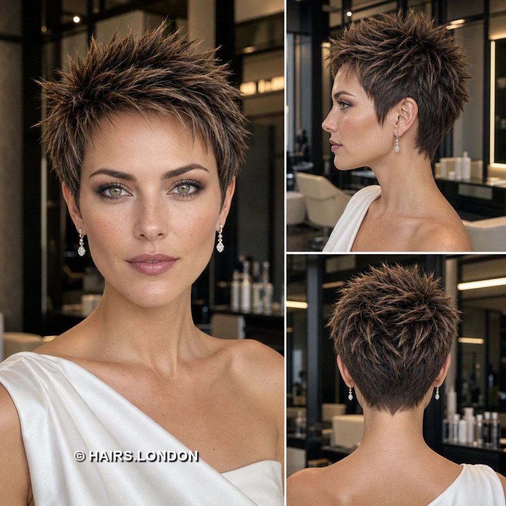 19 Highlighted Pixie Haircuts with Shape, Texture, and Lift Brown Wispy Crop