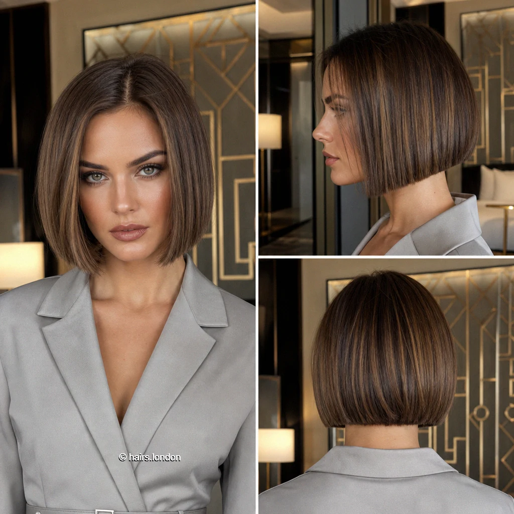 20 Bob Haircuts with Shape, Movement, and Color Inspiration Brunette A-Line Bob