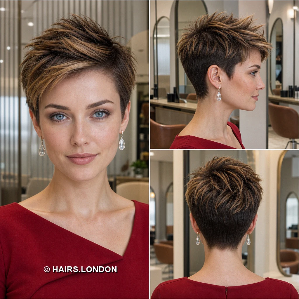 20 Textured Brown Pixie Haircuts with Fringe, Curls, and Lift Brunette Bended Pixie