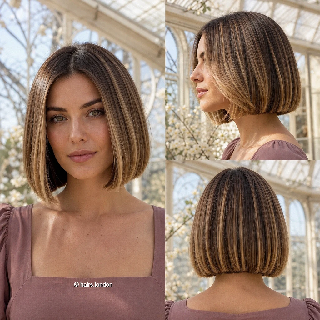 20 Bob Haircuts From Sleek Jawline Shapes to Textured Layers Brunette Blunt Bob