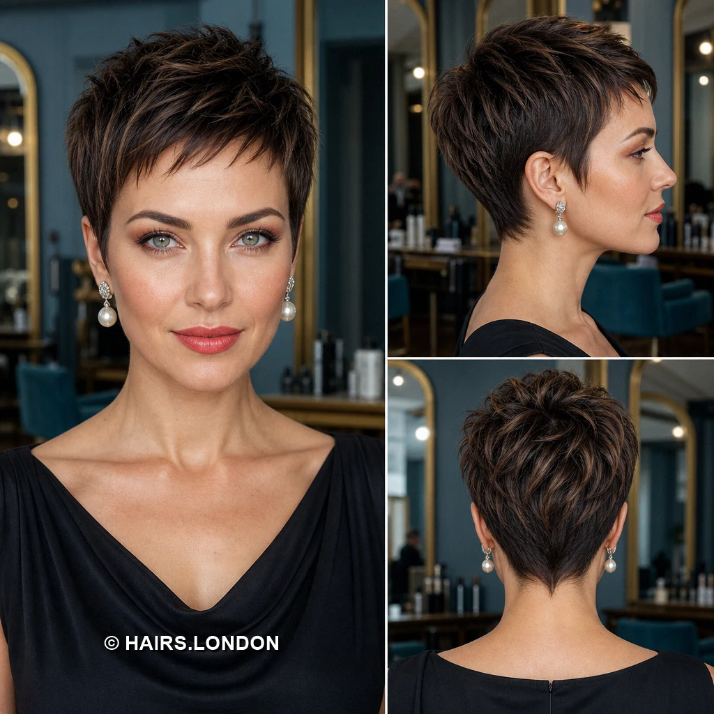 Brunette Broken Pixie