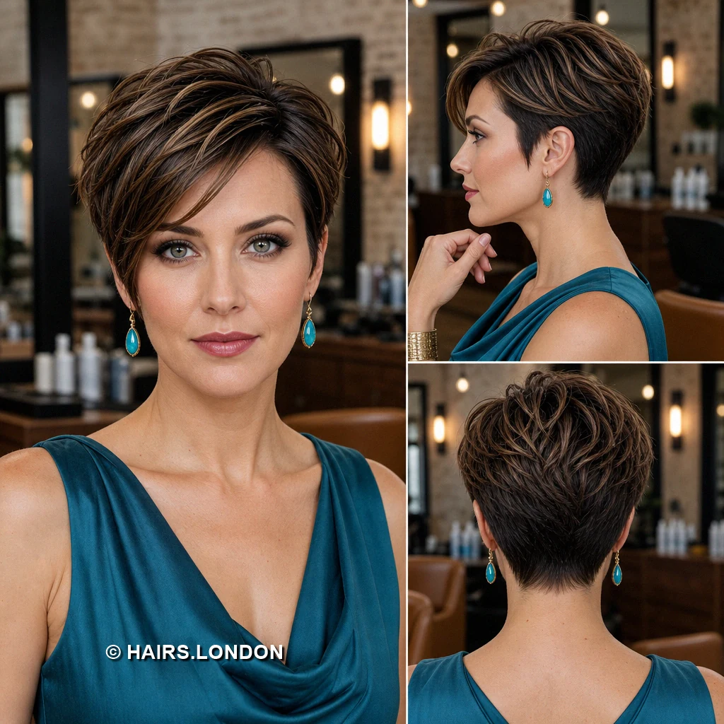20 Brunette Pixie Cuts with Sweeping Fringe and Tapered Napes Brunette Choppy Fringe