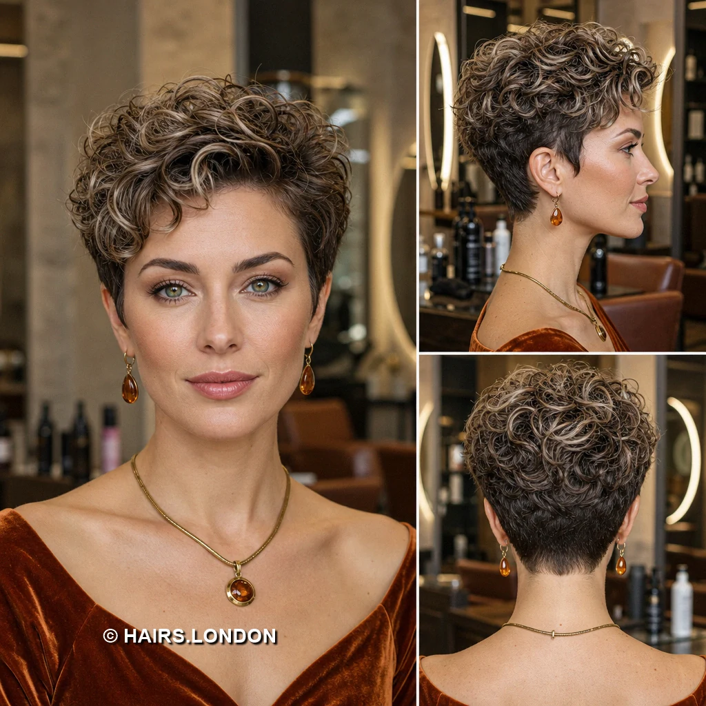 20 Highlighted Pixie Cuts with Texture, Volume, and Side-Swept Fringe Brunette Choppy Pixie