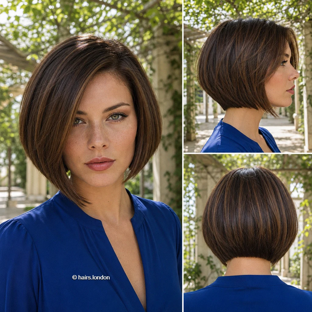 Brunette Diagonal Bob
