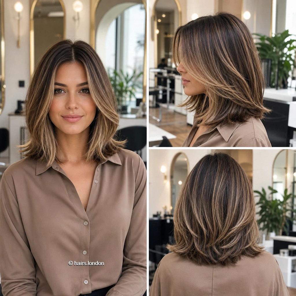 Brunette Flicked Lob