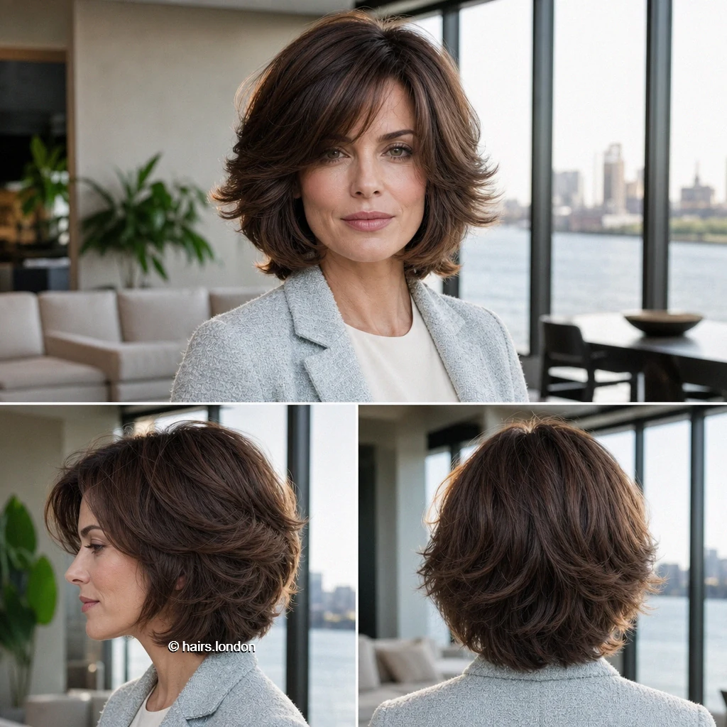 20 Brunette Bob Haircuts, From Rounded Shapes to Feathered Layers Brunette Flipped Bob