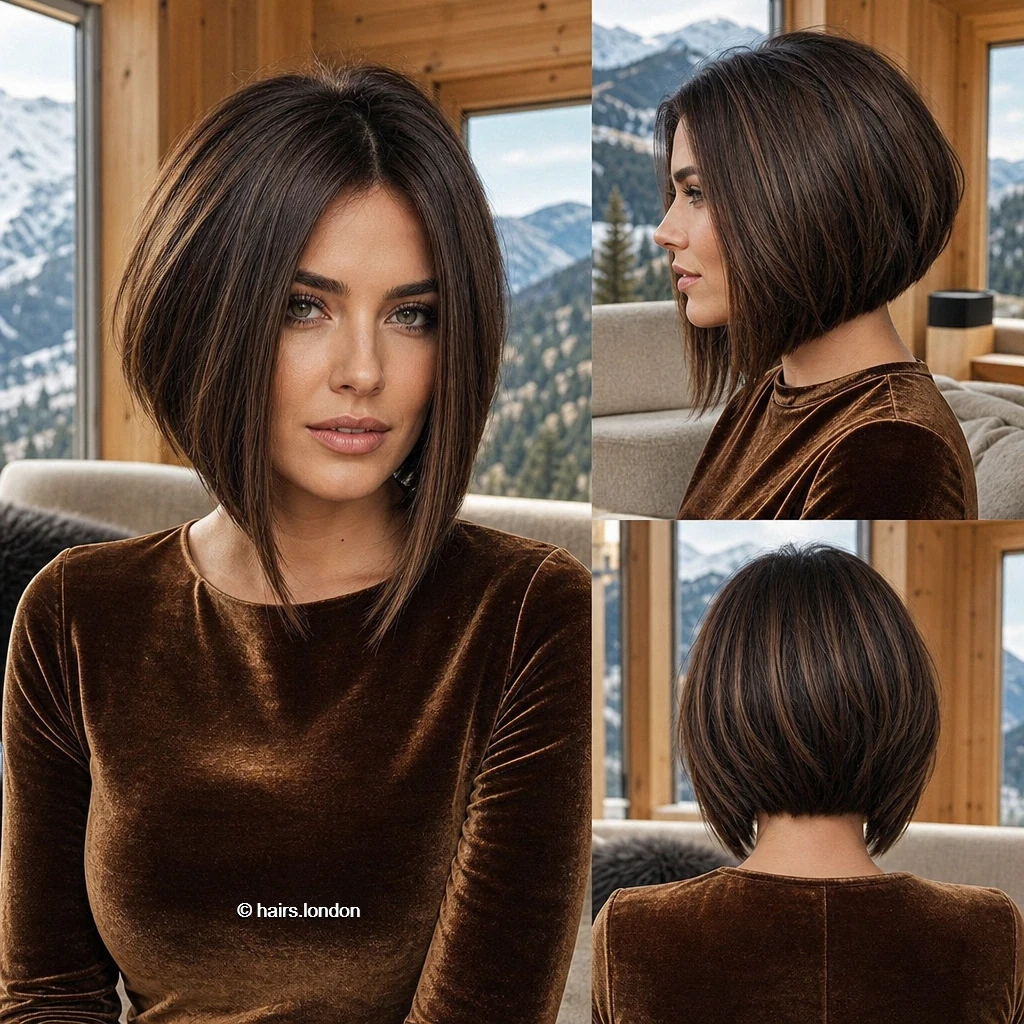 20 Bob Haircuts: Textured, Polished, and Angled Shapes Brunette Fullback Bob
