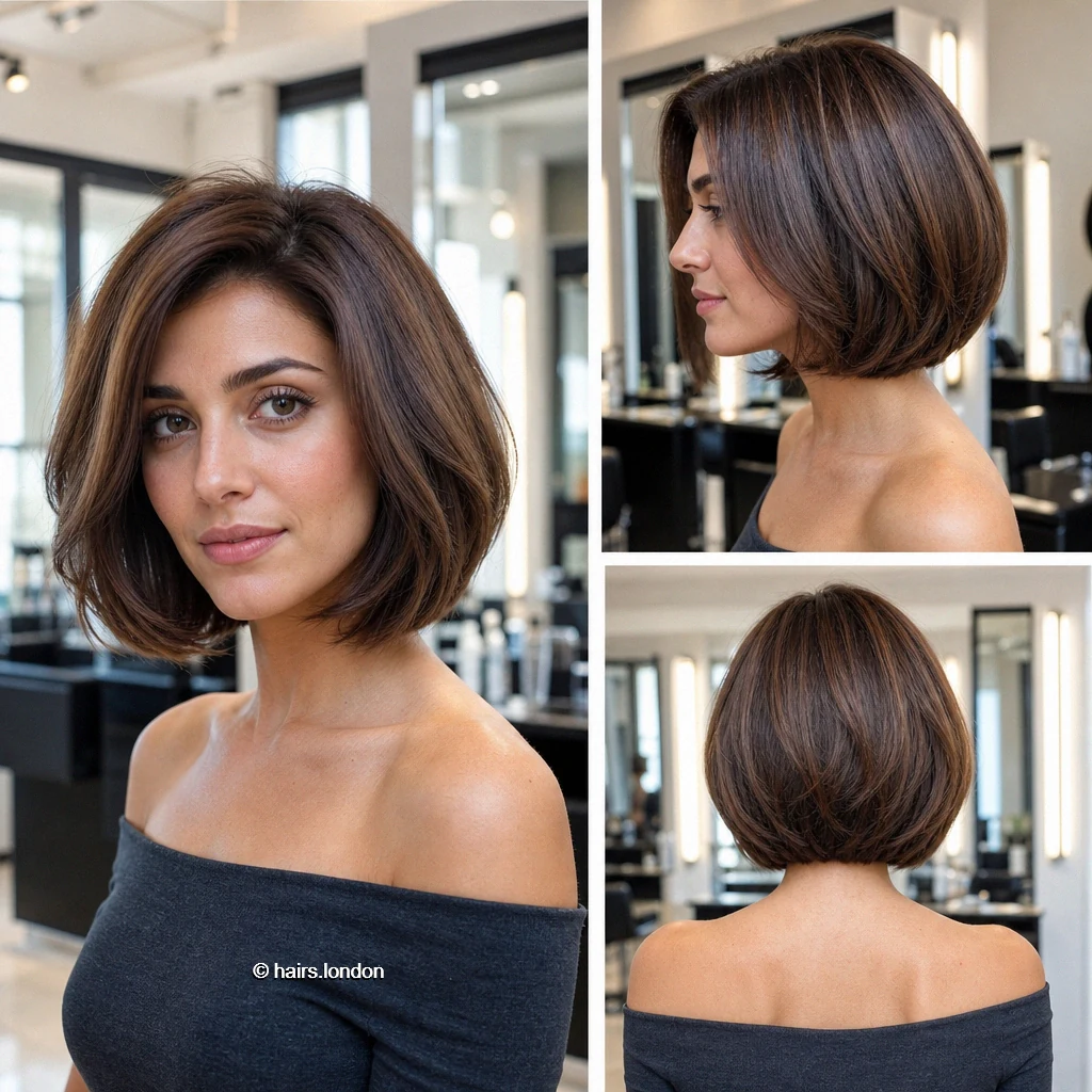 20 Rounded and Layered Bob Haircuts for a Shape That Moves Brunette Glossy Bob