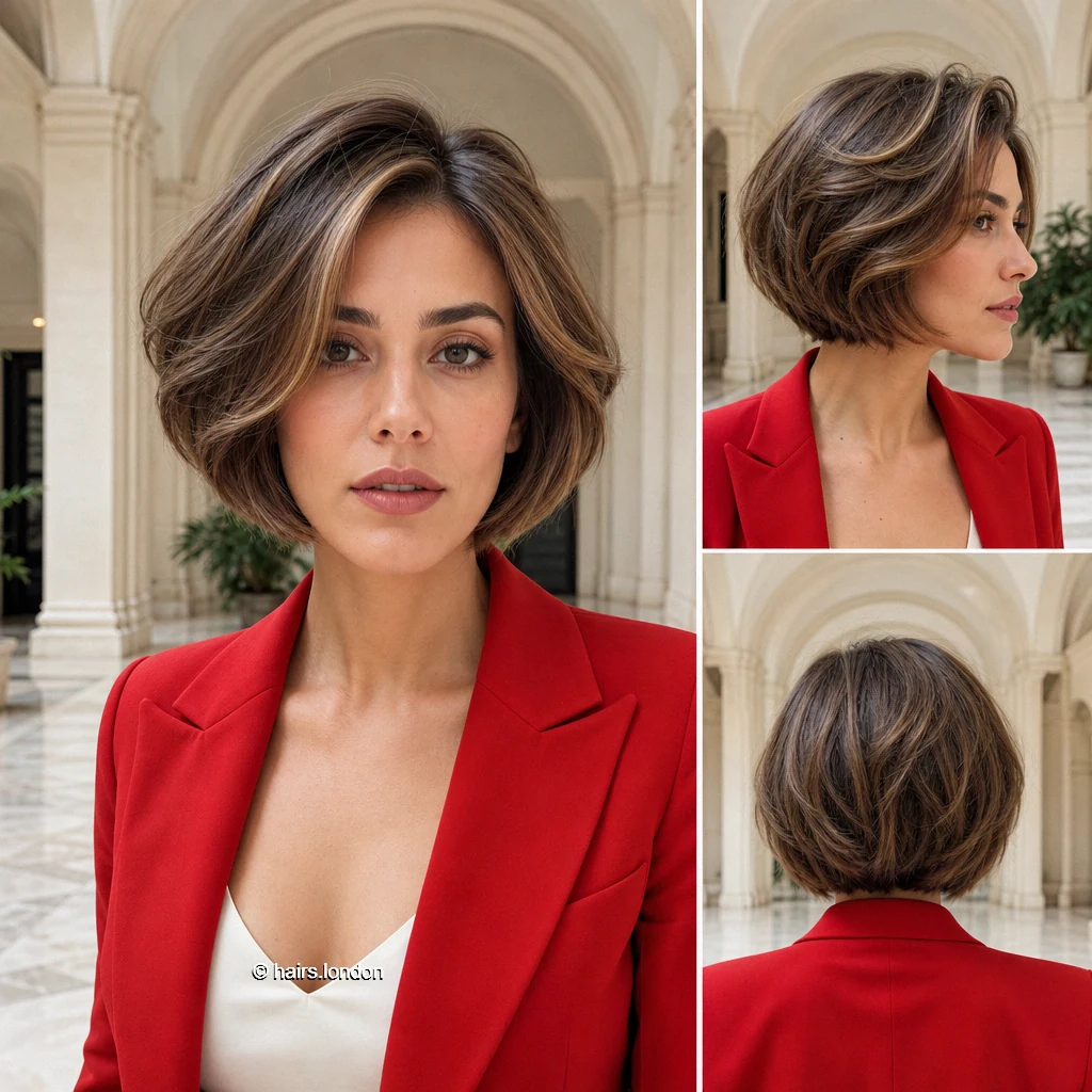 20 Bob Haircuts with Shape, Movement, and Color Inspiration Brunette Graduated Bob