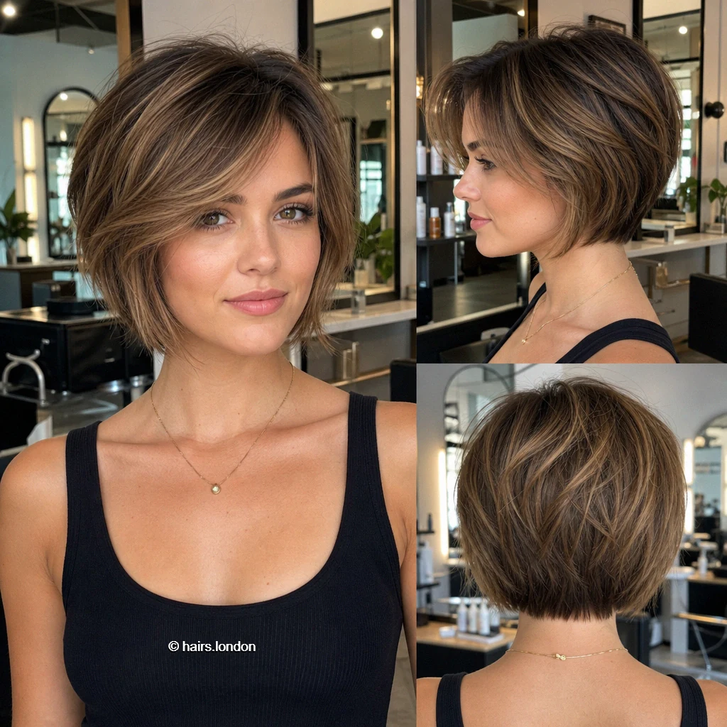 20 Bob Haircut Ideas: Rounded, Textured, A-Line and Stacked Shapes Brunette Graduated Bob