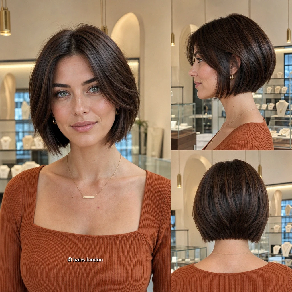 21 Bob Haircut Ideas, From Rounded Shapes to Textured Short Bobs Brunette Jawline Bob