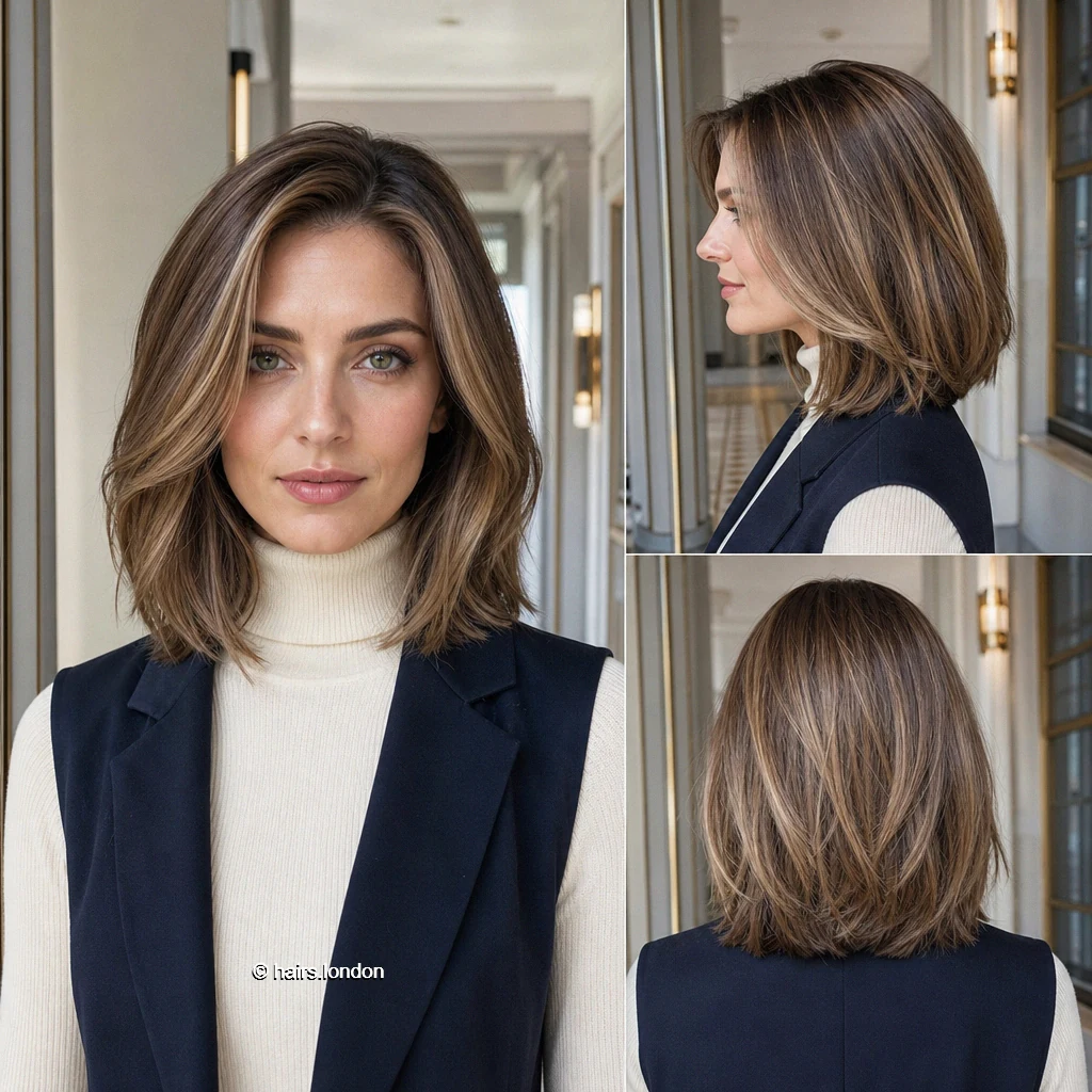 20 Bob Haircuts From Sleek Jawline Shapes to Textured Layers Brunette Layered Bob
