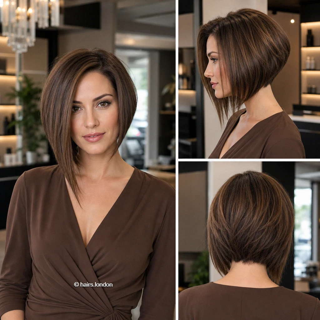 20 Brunette Bob Haircuts: Graduated Shapes and Textured Styles Brunette Longfront Bob
