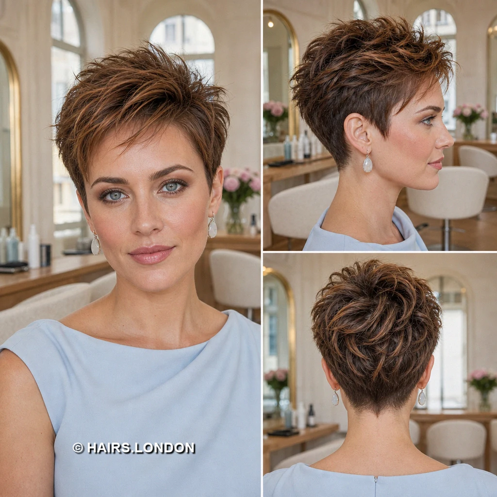 19 Textured Brunette Pixie Cuts with Swept Fringes and Tapered Napes Brunette Loose Fringe