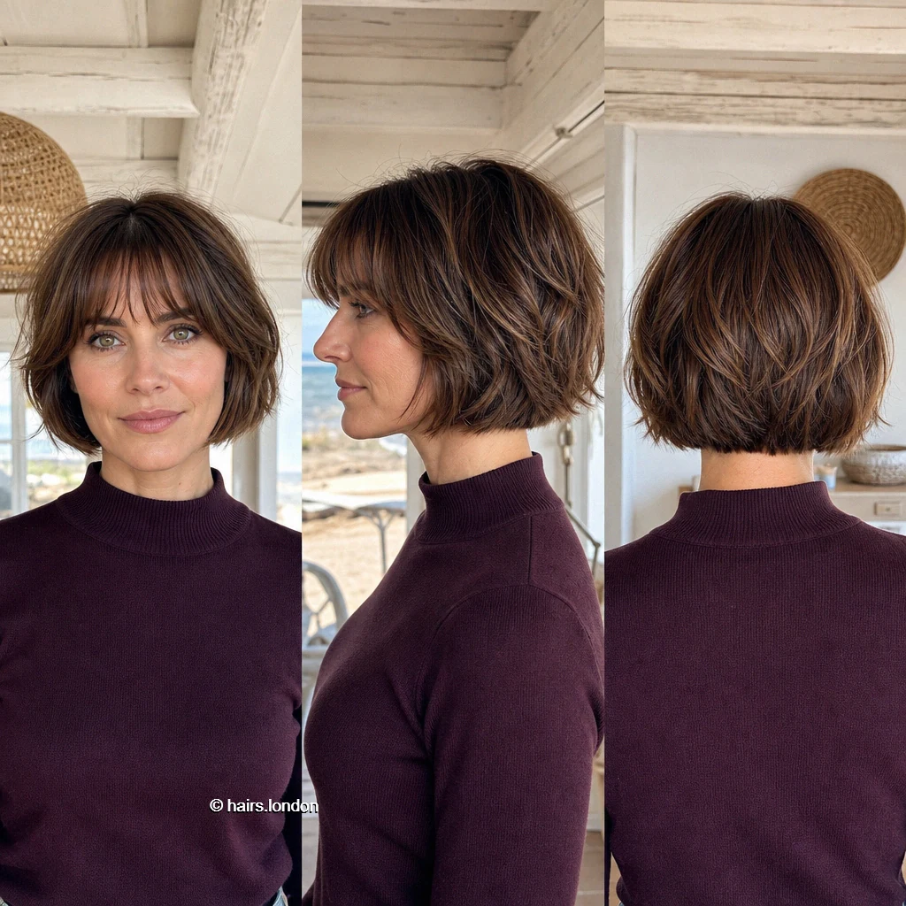 20 Brunette Bob Haircuts, From Rounded Shapes to Feathered Layers Brunette Piecey Bob