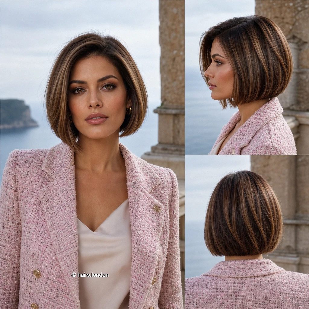 24 Bob Haircuts: From Rounded Jaw-Length Shapes to Layered Lobs Brunette Polished Bob