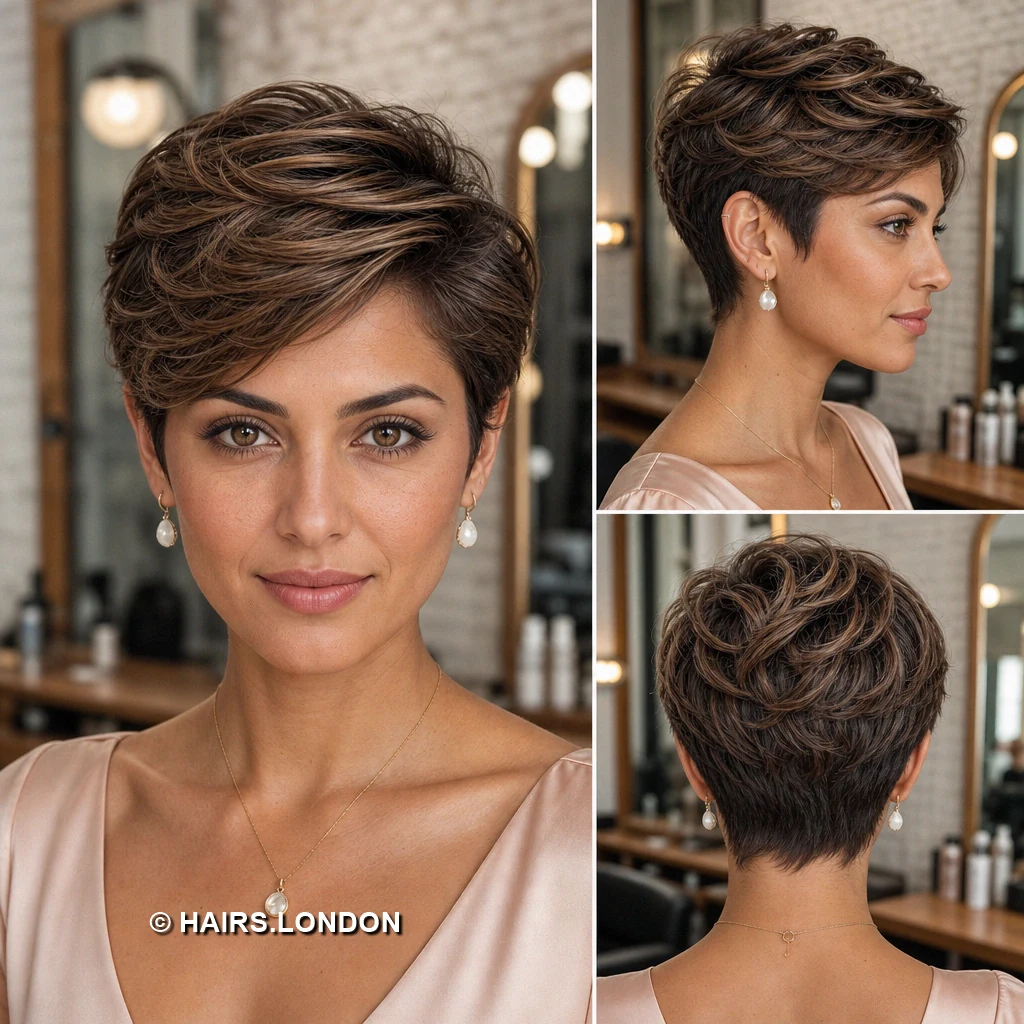 Brunette Quiff Pixie