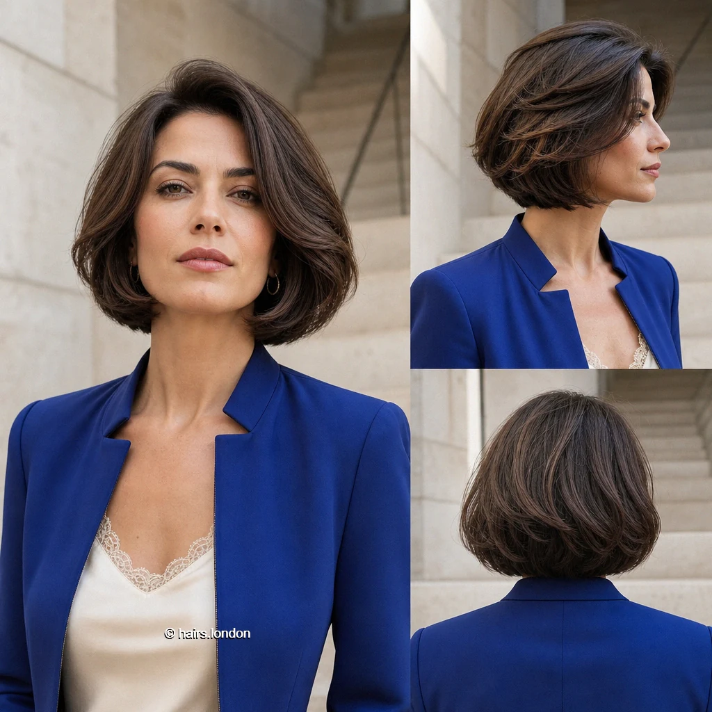 20 Jaw-Length Bob Haircuts and Layered Bobs to Inspire Your Next Cut Brunette Rounded Bob