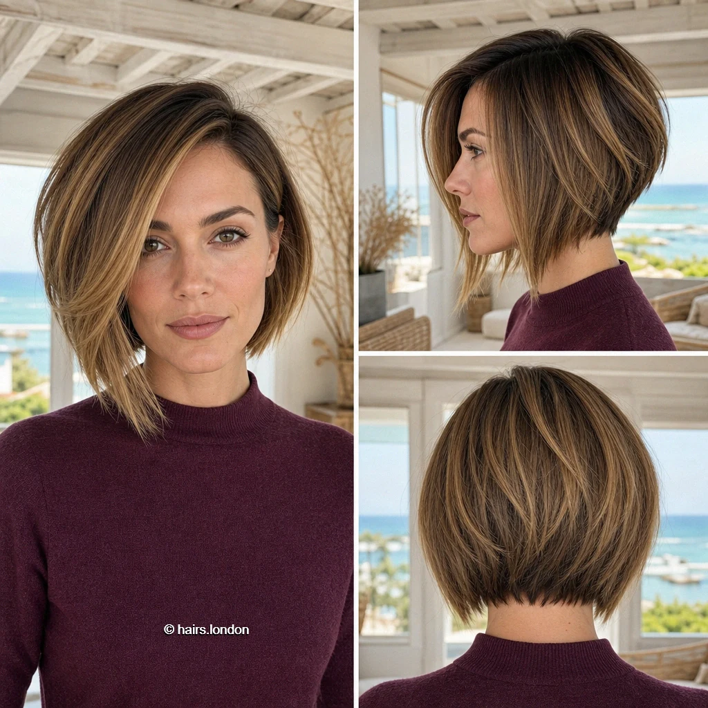 Brunette Rounded Bob
