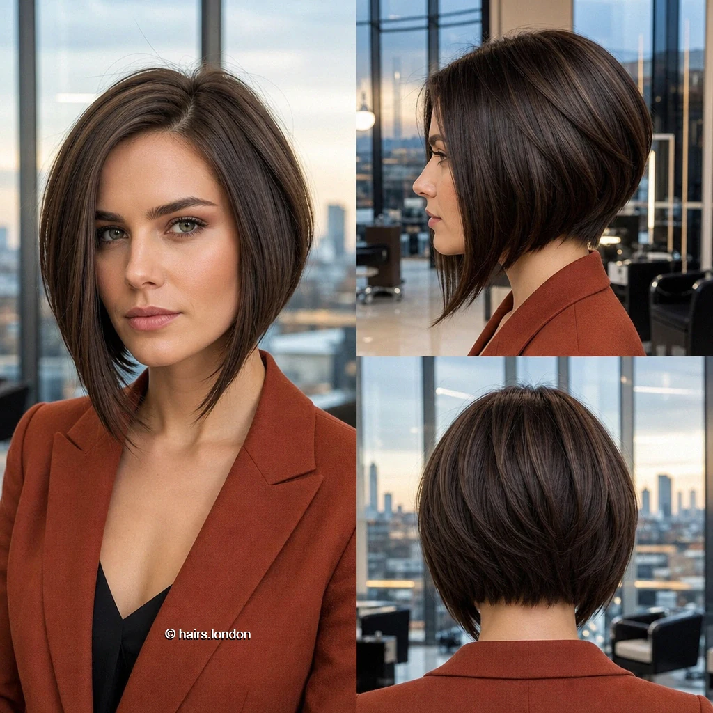 20 Brunette Bob Haircuts: Graduated Shapes and Textured Styles Brunette Rounded Graduation