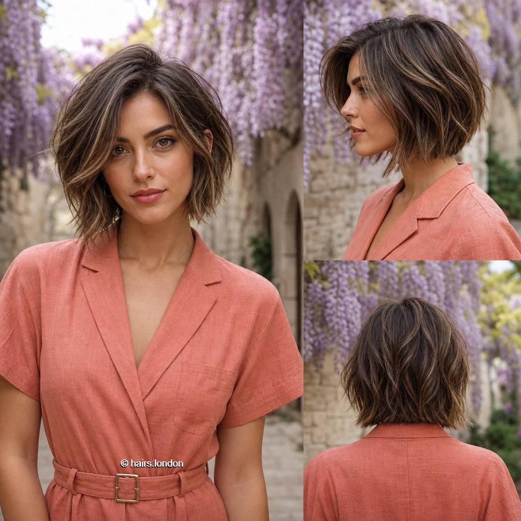 Brunette Shaggy Bob