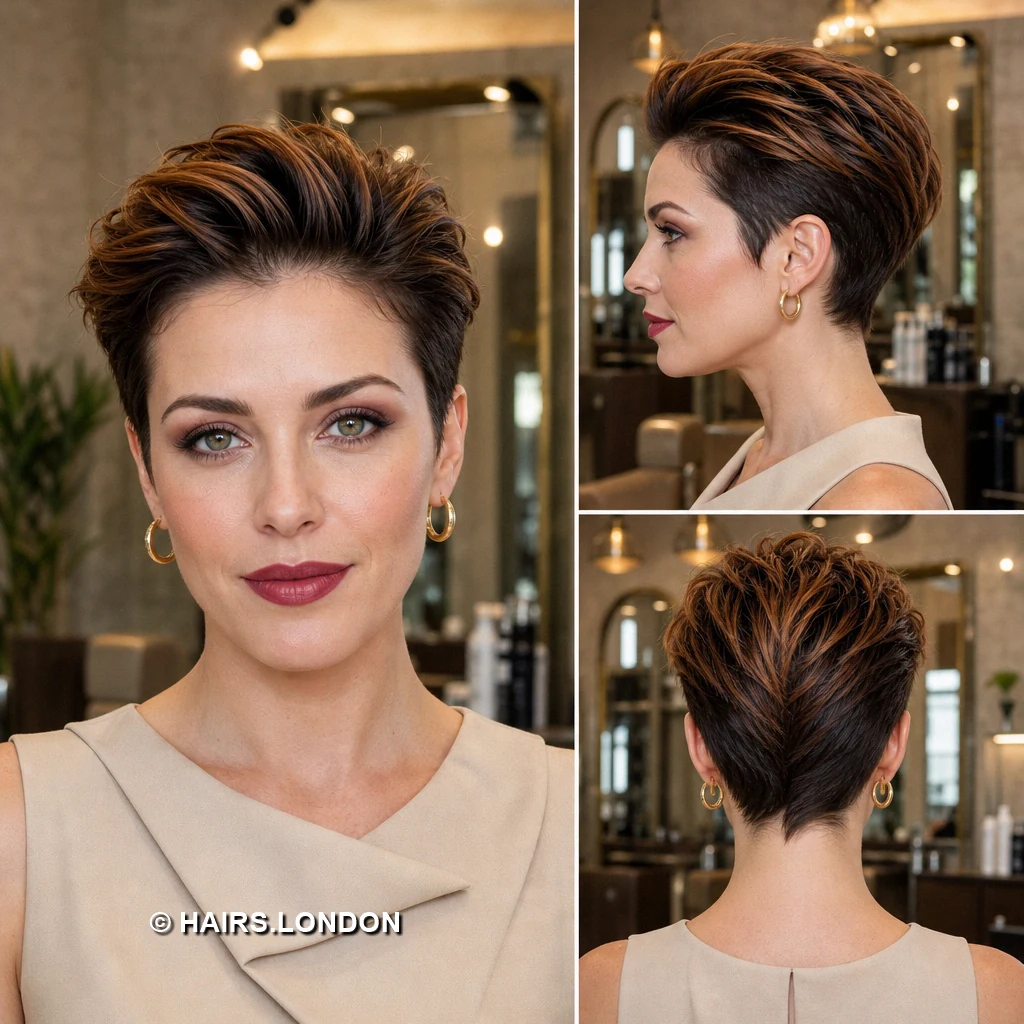 18 Textured Pixie Haircuts with Swept Fringe and Tapered Napes Brunette Soft Sidebangs