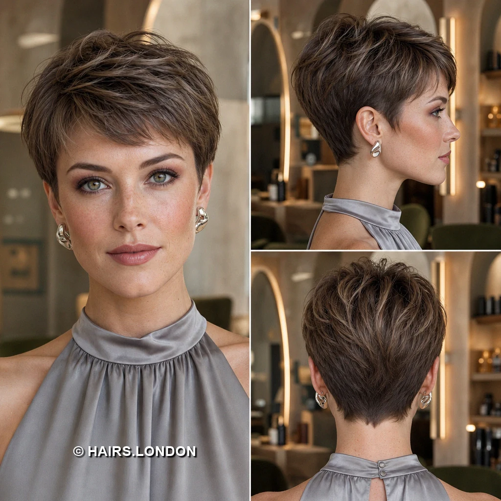 Brunette Softfringe Pixie