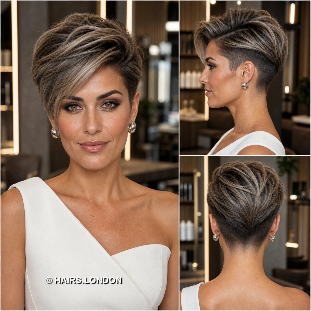 18 Textured Pixie Cuts with Swept Fringes, Lifted Crowns, and Tapered Napes Brunette Softlayer Pixie