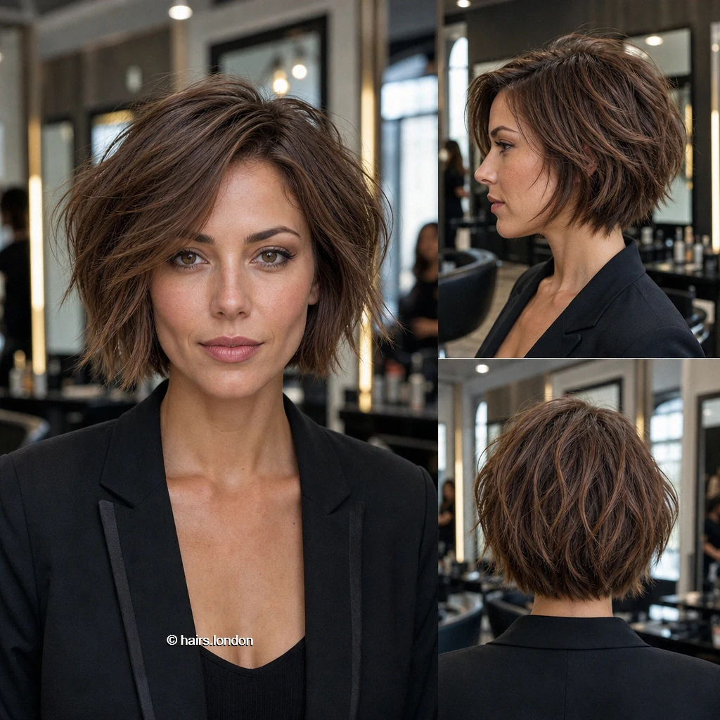Brunette Swept Bob