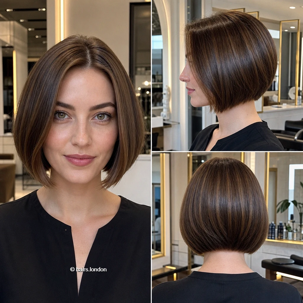 Brunette Tapered Bob