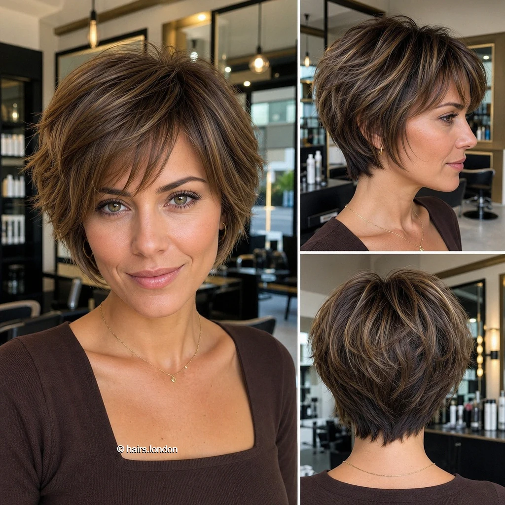 20 Bob Haircut Ideas: Rounded, Textured, A-Line and Stacked Shapes Brunette Tousled Bob
