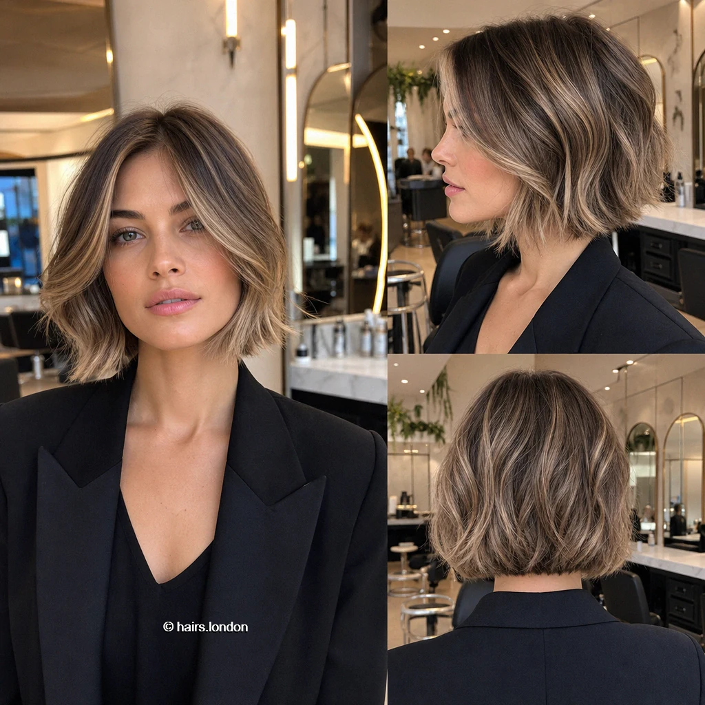 Brunette Waved Bob