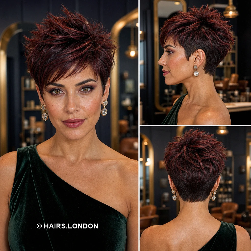 19 Burgundy Pixie Haircuts with Swept Fringes and Textured Crowns Burgundy Asymmetric Draping