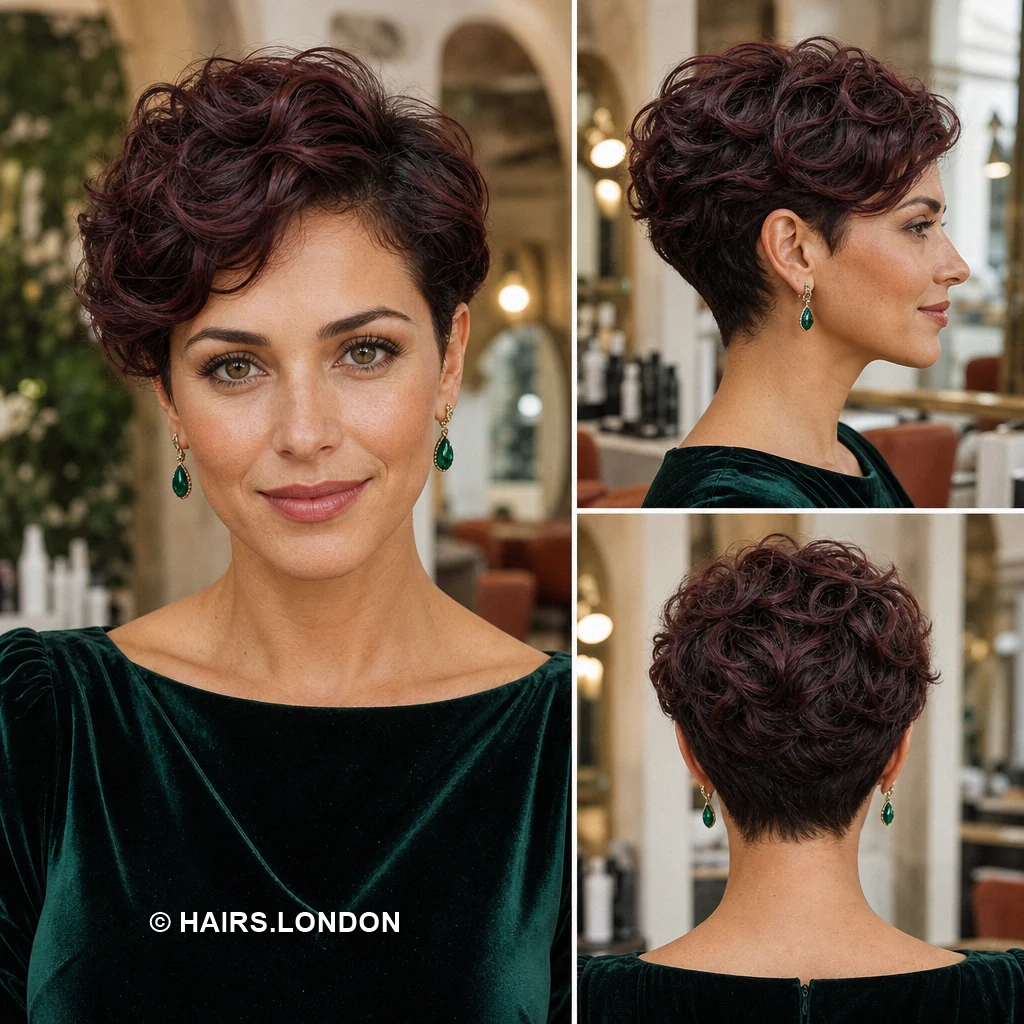 19 Burgundy Pixie Haircuts with Swept Fringe, Texture, and Tapered Napes Burgundy Coiled Pixie
