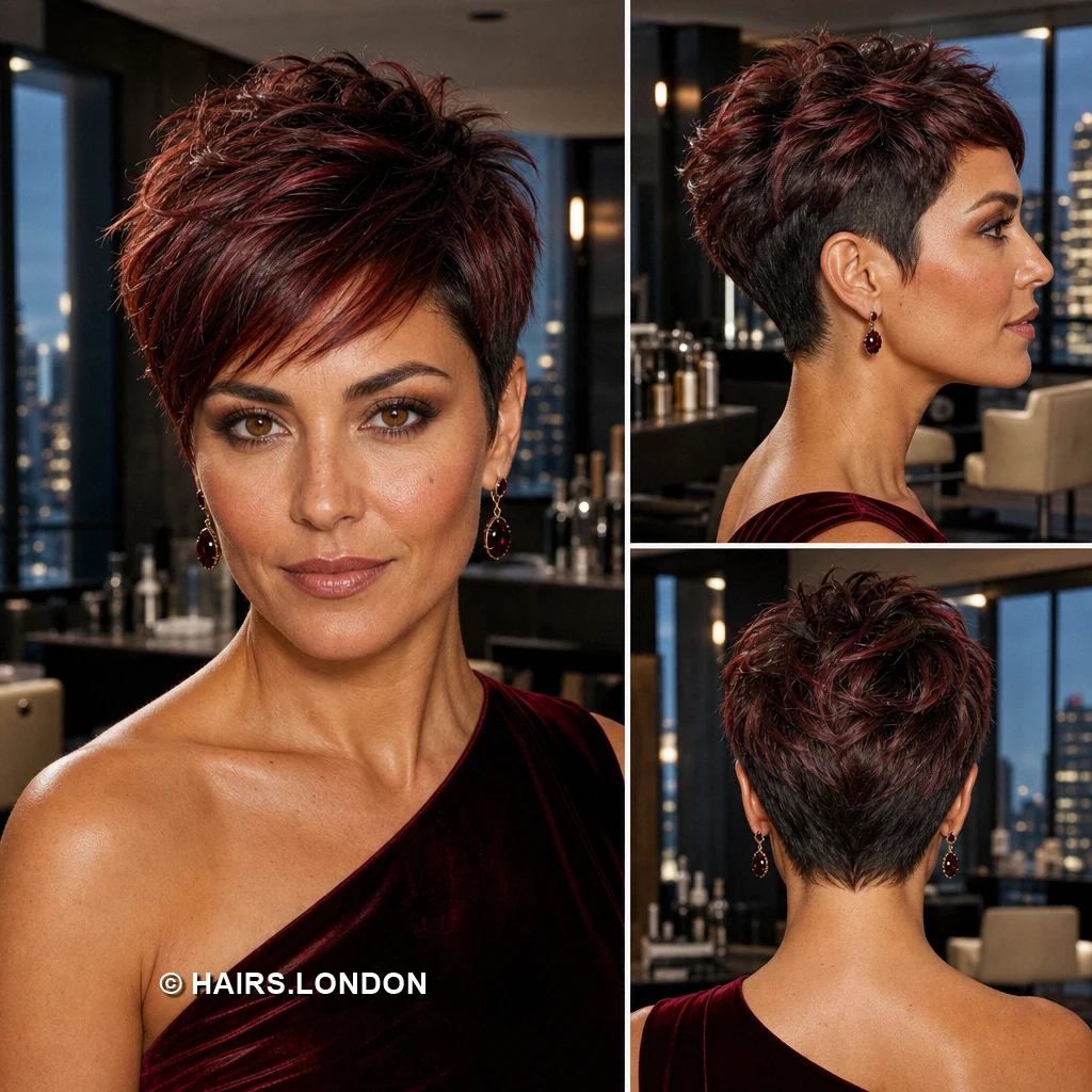 15 Burgundy Pixie Cuts with Swept Fringes and Textured Crowns Burgundy Darkside Sweep
