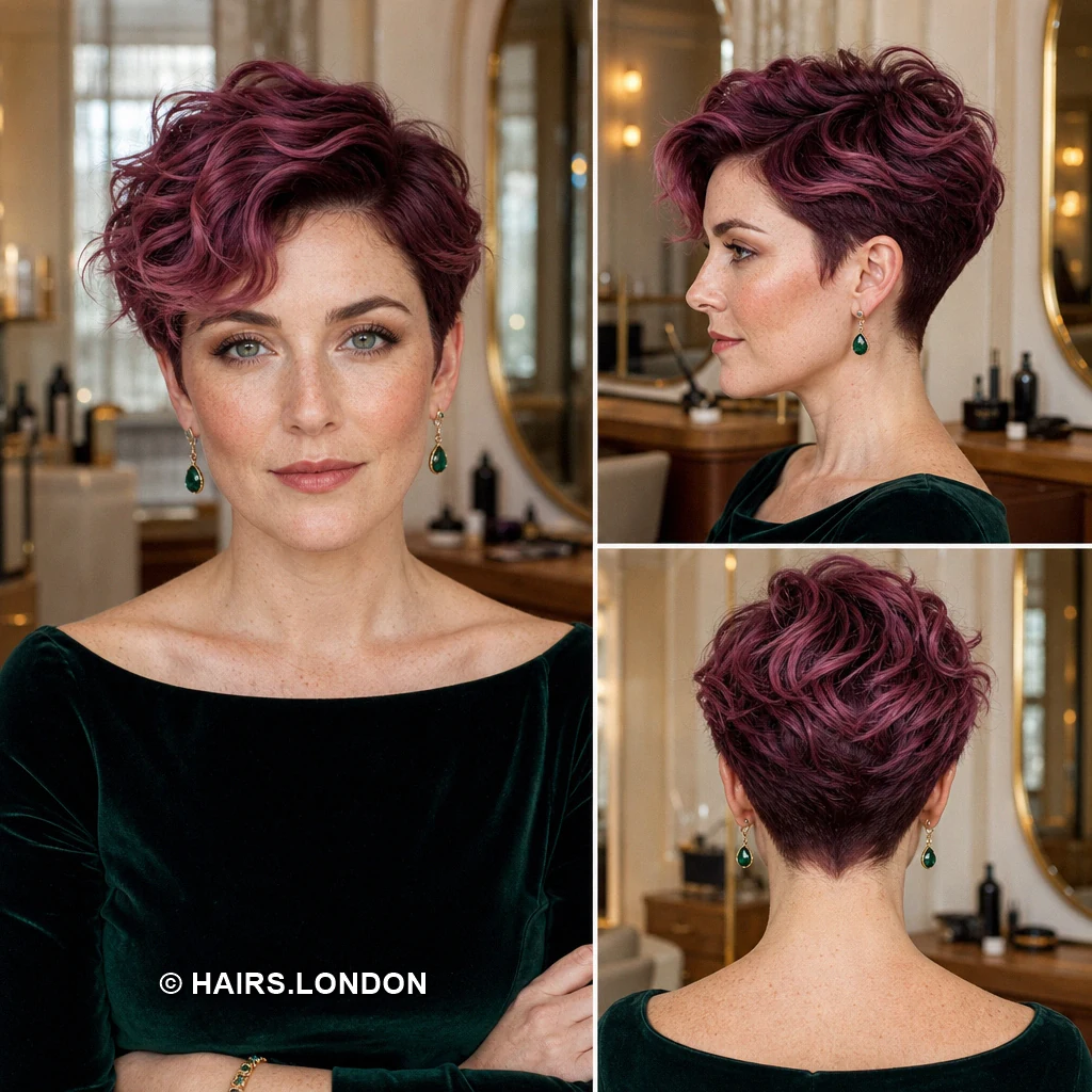 Burgundy Diagonal Pixie